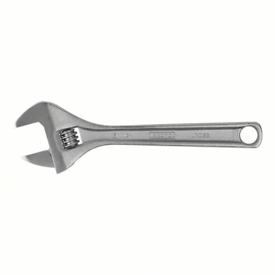 Proto J708B Adjustable Wrench Alloy Steel, Chrome, 8 5/32 in Overall Lg, 1 7/32 in Jaw Capacity