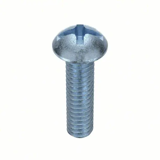 Fabory U24212.025.0100 Machine Screw 1/4"-20 Thread Size, 1 in Lg, Steel, Zinc Plated, Round, ASME B18.6.3, Inch, 100 PK