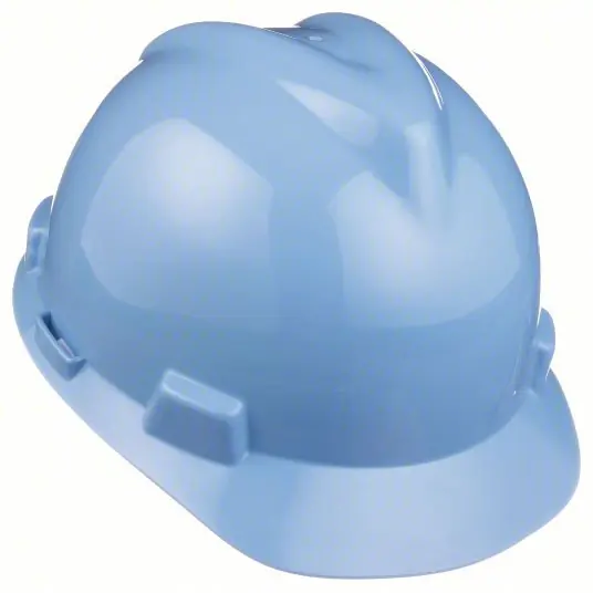 MSA 495853 Hard Hat Blue, No Graphics, Ratchet (4-Point), Polyethylene, Side-Slots