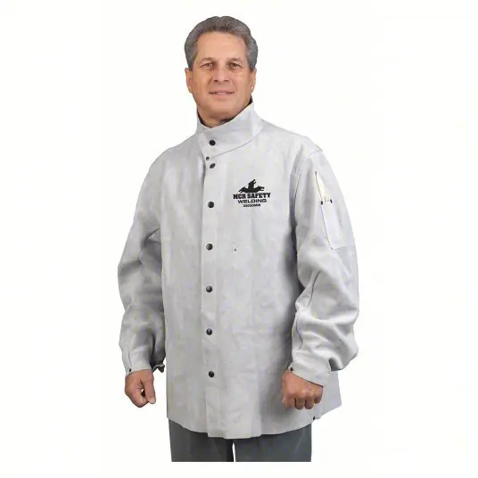 MCR Safety 38030MWXXXL Welding Jacket Cowhide, Gray, 3XL, 78 in Lg