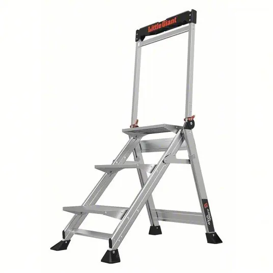 Little Giant 11903 Folding 3 Steps, 26 in Top Step Ht, 21 1/2 in Bottom Wd, 375 lb Load Capacity