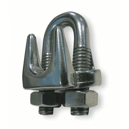 KVM Tools KV2VKH1 Wire Rope U-Bolt Clip 1/4 in Compatible Rope Dia, 3 3/4 in Rope Turnback Lg, U-Bolt Clip