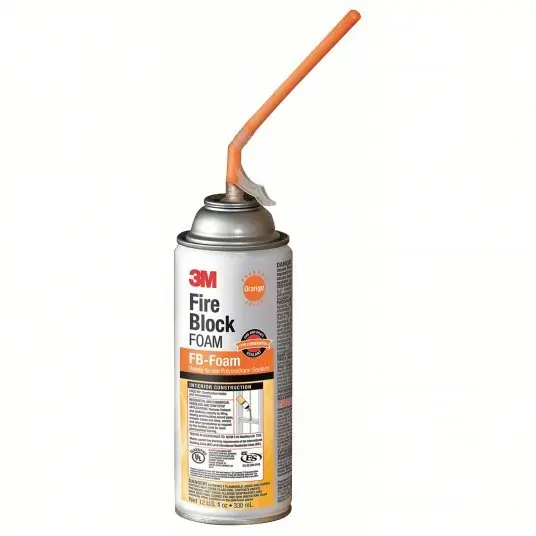 3M FB-FOAM-ORANGE Fire Block Sealant Caulk, Orange, Non-Slump, 12 oz Aerosol Can Container Size & Type