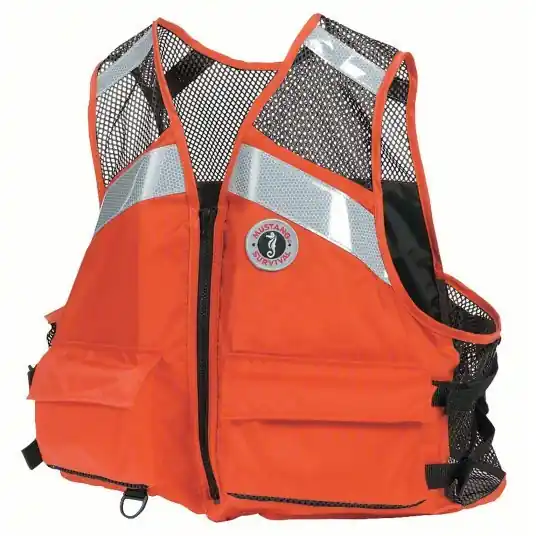 Mustang Survival MV1254T1-2-XXL/XXXL-216 Life Jacket Orange, Type III, 15 1/2 lb Buoyancy, SOLAS-Grade Reflective, 3XL
