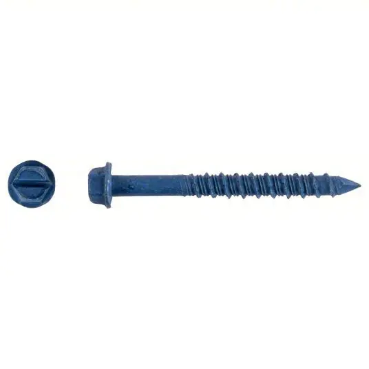 Tapcon 3157407 Concrete Anchor Screw 2 1/4 in Overall Lg, 1/4 in Dia, Steel, Climaseal, Hex, Steel, 100 PK