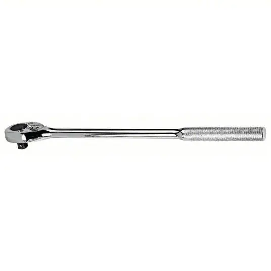 Proto J5450 Hand Ratchet Pear, Reversing, 16 in Overall Lg, Chrome, 15° Min Arc Swing, 1/2 in Drive Size
