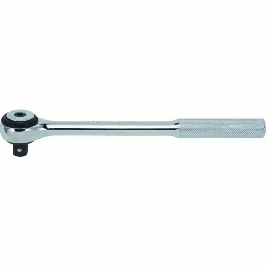 Proto J5452F Hand Ratchet Round, Reversing, 9 1/4 in Overall Lg, Chrome, 5° Min Arc Swing