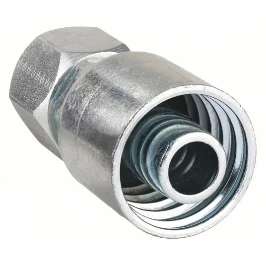 Parker 10643-4-4 Hydraulic Crimp Fitting Steel x Steel, Straight, -4 For Hose Dash Size, Female x Genderless