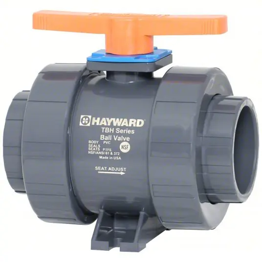 Hayward TBH2250A0SE0000 Manual Two-Way Ball Valve 2 1/2 in, CPVC, Straight, True-Union Socket