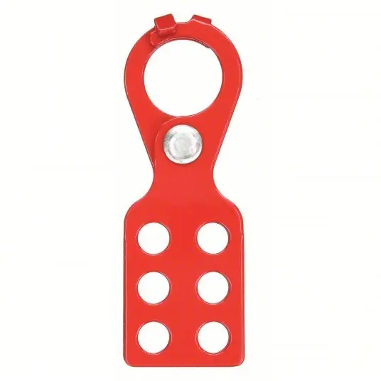 Zing 7106 Lockout Hasp Pry-Resistant Hasp, 1 in Opening Size, Red, 6 Padlocks