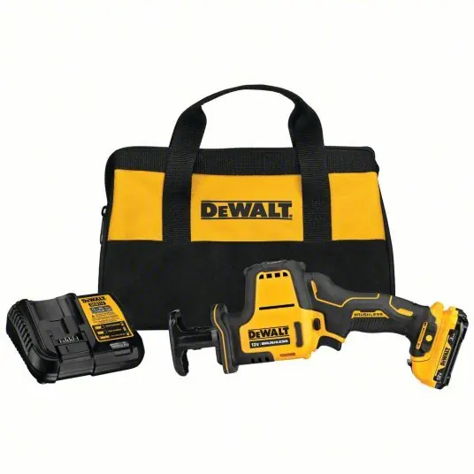 DeWalt DCS312G1 Reciprocating Saw 5/8 in Stroke Lg, 2,800 Max. Strokes per Minute, Straight, Brushless Motor, 12 V