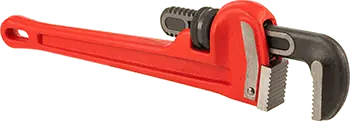 McMaster 5357A124 Pipe Wrench with Straight 2 in Maximum Capacity Jaw, 12 in Long, Red-Painted Iron
