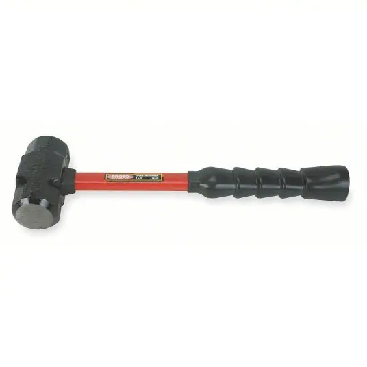 Proto J1435G 4 lb Sledge Hammer, 14 In L Fiberglass Handle, Forged Steel Head, Black/Red