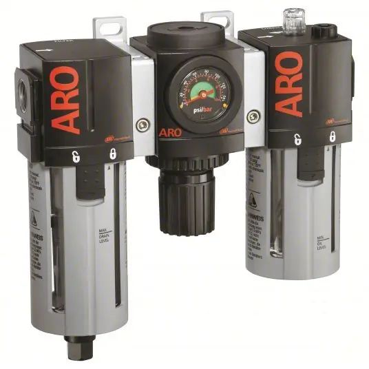 ARO C38351-801 Filter/Regulator/Lubricator 3/4 in NPT, 171 scfm, 140 psi Max Op Pressure, 5 micron, Auto Drain