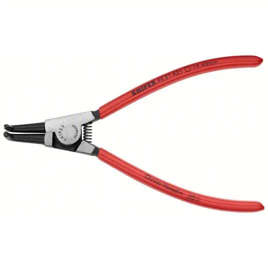 Knipex 46 21 A21 SBA Retaining Ring Plier External, For 19 mm to 60 mm Shaft Dia, 0.071 in Tip Dia, 6 3/4 in Overall Lg