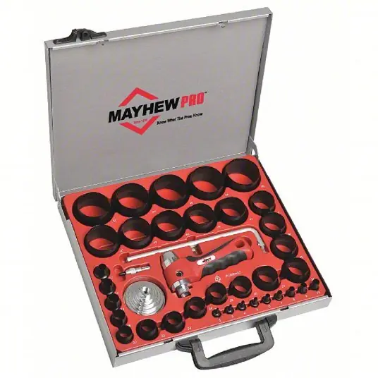 Mayhew Pro 66016 Hollow Punch Set 3/4 in_1 in_1 1/2 in_1 3/4 in_2 1/4 in_2 3/4 in_4 1/2 in Overall Lg, 36 Pc