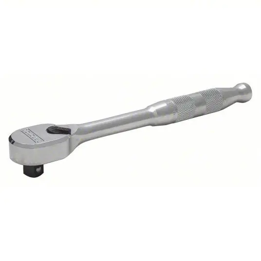 Proto J5449HTC Hand Ratchet Pear, Reversing, 10 1/2 in Overall Lg, Chrome, 4° Min Arc Swing