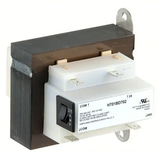 Carrier HT01BD702 Transformer, 460VAC Primary, 24V sec, 75VA For 38AUZ-08A0-6-0A
