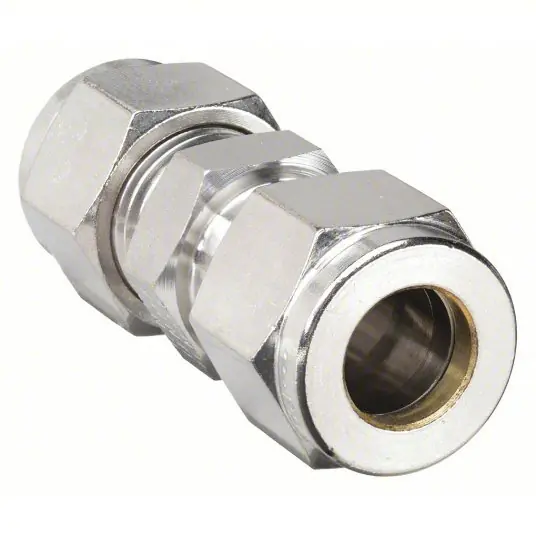 Parker 4SC4-316 Union 316 Stainless Steel, Compression x Compression, For 1/4 in x 1/4 in Tube OD