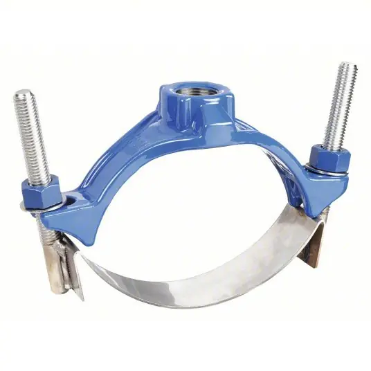 Smith-Blair 31500048007000 CC Service Saddles 1 Strap, Epoxy Iron, For 4 in Pipe, 3/4 in CC Outlet Connection