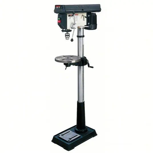 JET 354169 Floor Drill Press Belt, 115/230V AC, Fixed Speed, 200 RPM – 3,630 RPM, 16 1/2 in Swing, 3/4 hp