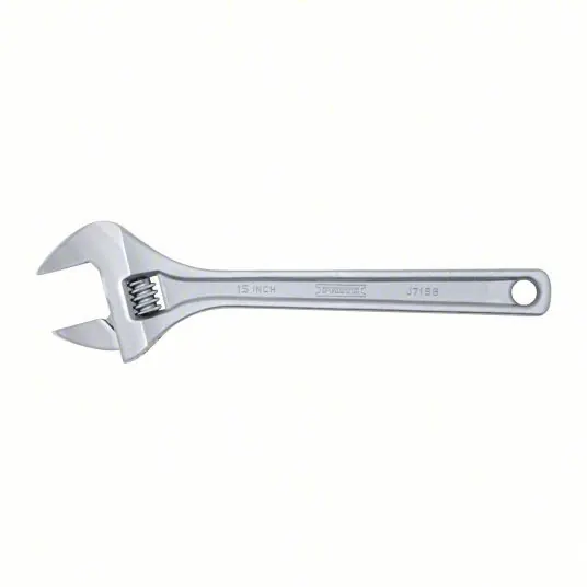 Proto J715B Adjustable Wrench Alloy Steel, Chrome, 15 5/32 in Overall Lg, 2 1/16 in Jaw Capacity