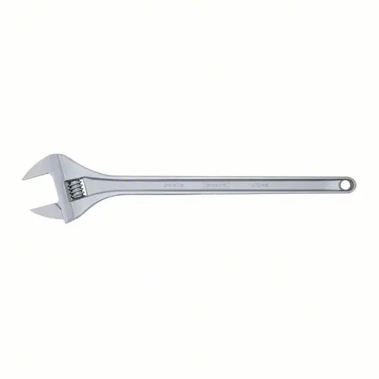 Proto J724B Adjustable Wrench Alloy Steel, Chrome, 24 3/16 in Overall Lg, 2 27/32 in Jaw Capacity