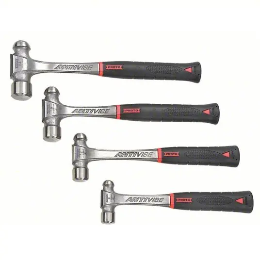 Proto J1304AVPS Ball Pein Hammer Set Steel, Steel, 8 oz,12 oz,16 oz,24 oz Head Wt, Textured Grip