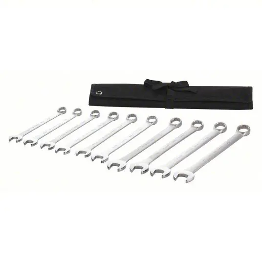 KVM Tools KV54DG02 Combination Wrench Set Alloy Steel, Satin, 10 Tools, 1 5/16 in to 2 in Range of Head Sizes