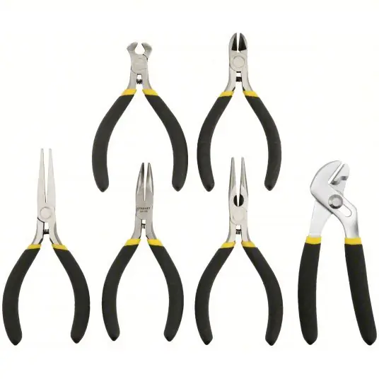 Stanley 84-079 Plier Set 6 Pliers, Std Cushion Grip, Manual, 6 - 9 Pliers Range