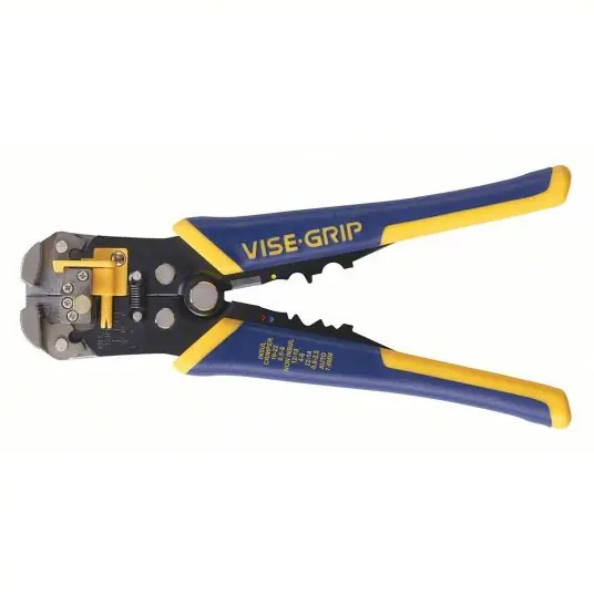 Irwin 2078300 Wire Stripper 24 AWG to 10 AWG, 8 in Overall Lg, Crimp/Cut, Deluxe Cushion Grip, 24 AWG to 10 AWG