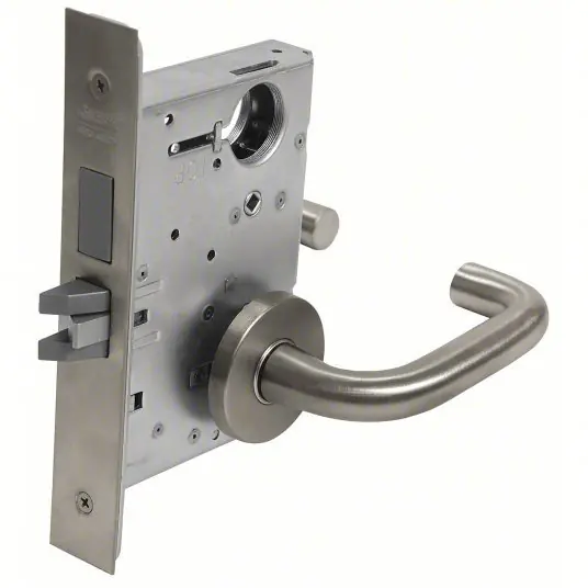 Corbin ML2030 LWA 630 Heavy Duty Mortise Lockset Grade 1, ML2000 Right Angle Round, Satin Stainless Steel, Lever