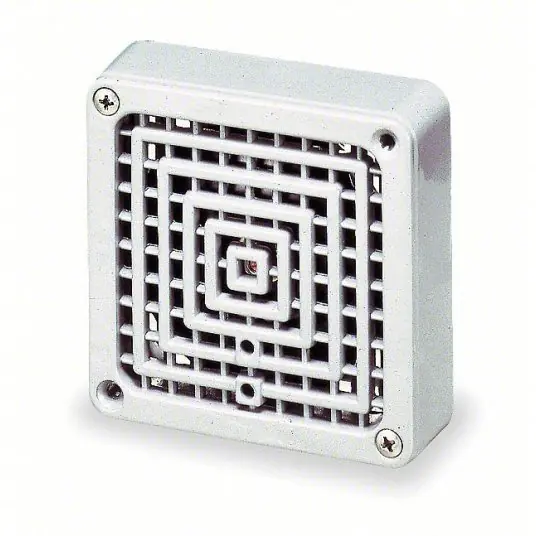 Federal Signal 350-120-30 Vibratone Horn 120V AC, Indoor, Flush or Semi-Flush Walls/Panels/Surface, 4 in Ht, 4 in Wd