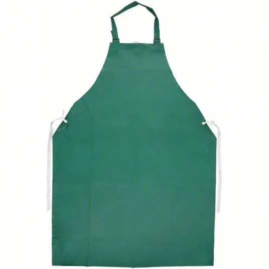 KVM Tools KV3XE79 Bib Apron PVC, 18 mil Thick, Shin, Adj Strap, Tie, Green, Universal