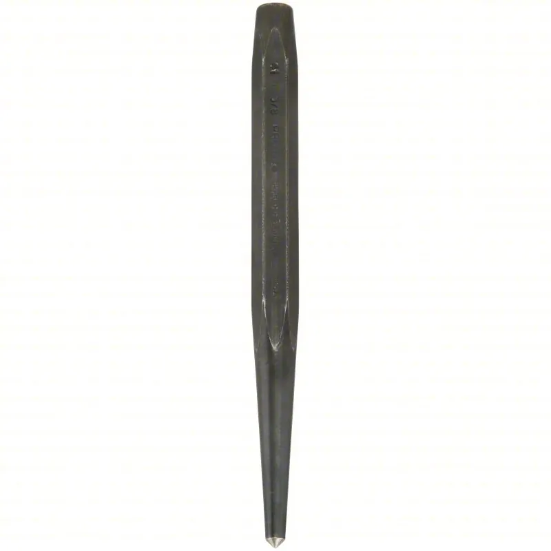 Proto J413/8 Center Punch 3/8 in Tip Size, Hexagon, 5 in Overall Lg, Plain Grip, Pouch, 3/8 in, 3/8 in Shank Wd