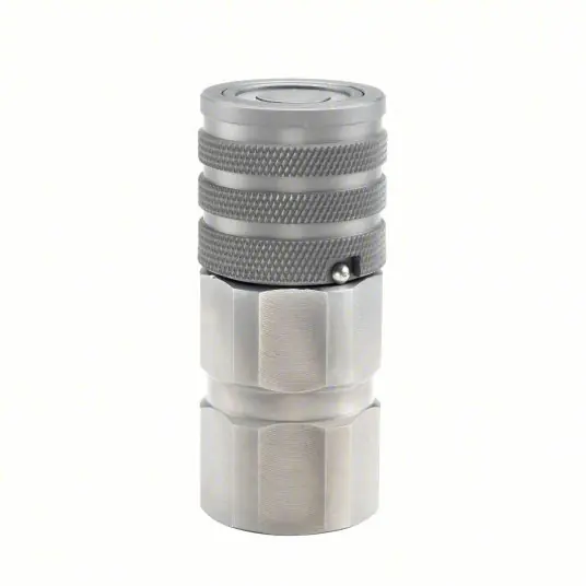Parker FEM-371-6FP Hydraulic Quick Coupler 3/8 in Coupling Size, Steel, 9 g/min Max. Flow Rate, Female