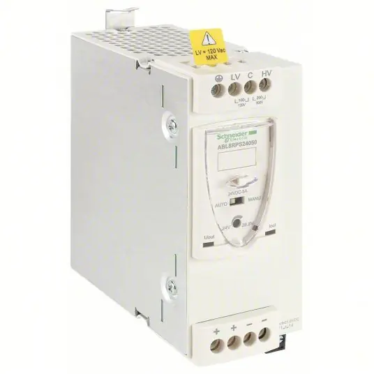 Schneider ABL8RPS24050 Power Supply 100 to 120 V AC/200 to 500 V AC, Single, 24V DC, 120W, 5
