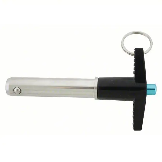 KVM Tools LBT-SS7165 Quick Release Pin T-Handle, 5/8 in Shank Dia, 3 in Shank Lg, Stainless Steel, Push Button