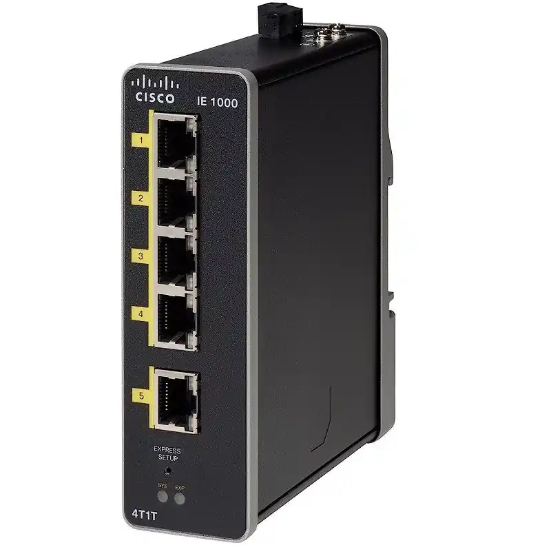 Cisco IE-1000-4T1T-LM Switch managed 1 x 10/100 (uplink) + 4 x 10/100 (downlink) DC power
