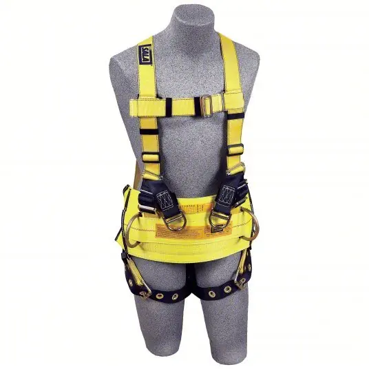 3M 1105825 DBI-SALA Full Body Harness Gen Use, Vest Harness, Mating / Tongue, Mating, L, Steel D-Rings
