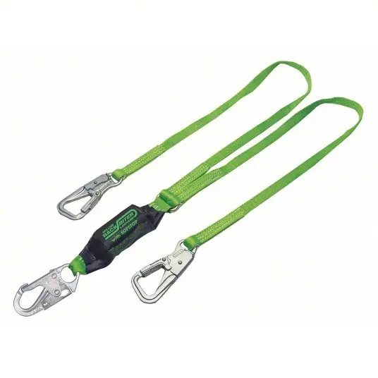 Honeywell Miller 8798B/6FTGN Shock-Absorbing Lanyard Shock Pack, Steel Snap Hook, 2 Legs