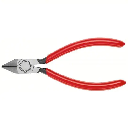 Knipex 76 81 125 Diagonal Cutting Plier Std, Straight, Oval, 7/8 in Jaw Lg, 5/8 in Jaw Wd, 5 in Overall Lg, Polished