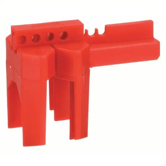 Brady BS07A-RD Ball Valve Lockout Clamp On, For Quarter Turn Handle Handle Type, 2 1/2 in For Max Pipe Size