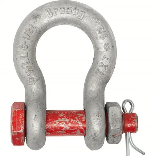 Crosby 1019472 Bolt Type Anchor Shackle, 4,000 lb Working Load Limit, 3/4 in Wd Between Eyes