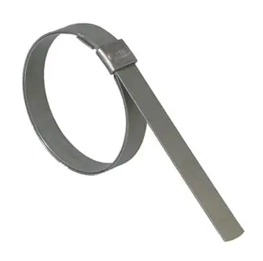 Band-It JS2429 JS Style Band Clamp 201 Stainless Steel, 9/16 in – 3/4 in Clamping Dia, Lip-Lock, 1/4 in Band Wd