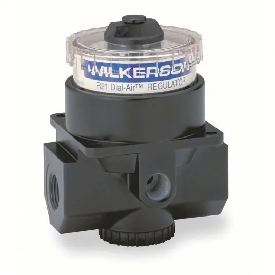 Wilkerson R21-02-000 Compressed Air Regulator Zinc, 1/4 in NPT, 117 cfm, 300 psi Max Op Pressure, Nonrising