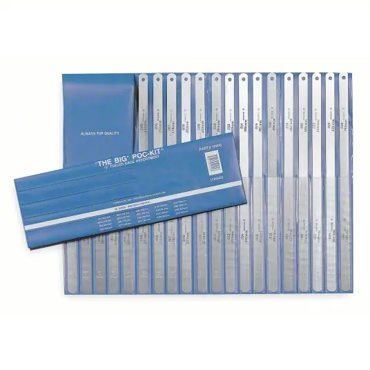 Precision 19990 Feeler Gauge Set Inch/Metric, 20 Feeler Blades, 0.001 in to 0.03 in Thick Range