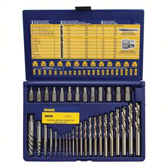 Irwin 11135ZR Screw Extractor Set 35 Pc, Multi-Spline Extractor/Spiral Flute Extractor