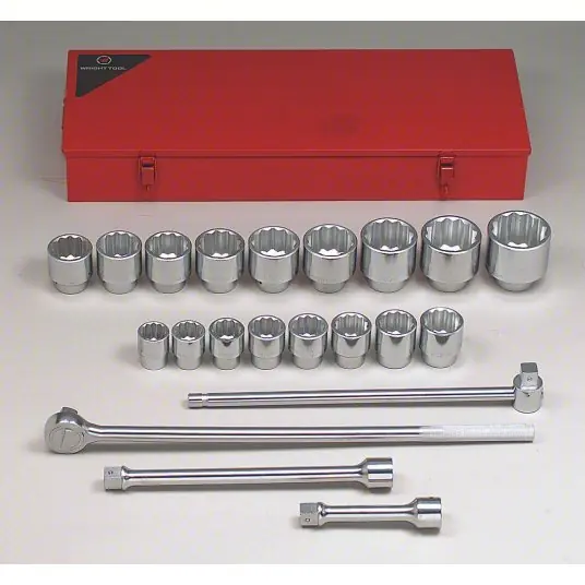 Wright 821 Socket Wrench Set 1 in Drive Size, 21 Pieces, 1 7/16 in to 3 1/8 in Socket Size Range
