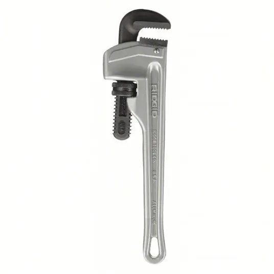 Ridgid 47057 Pipe Wrench Aluminum, 2 in Jaw Capacity, Serrated, 12 in Overall Lg, I-Beam